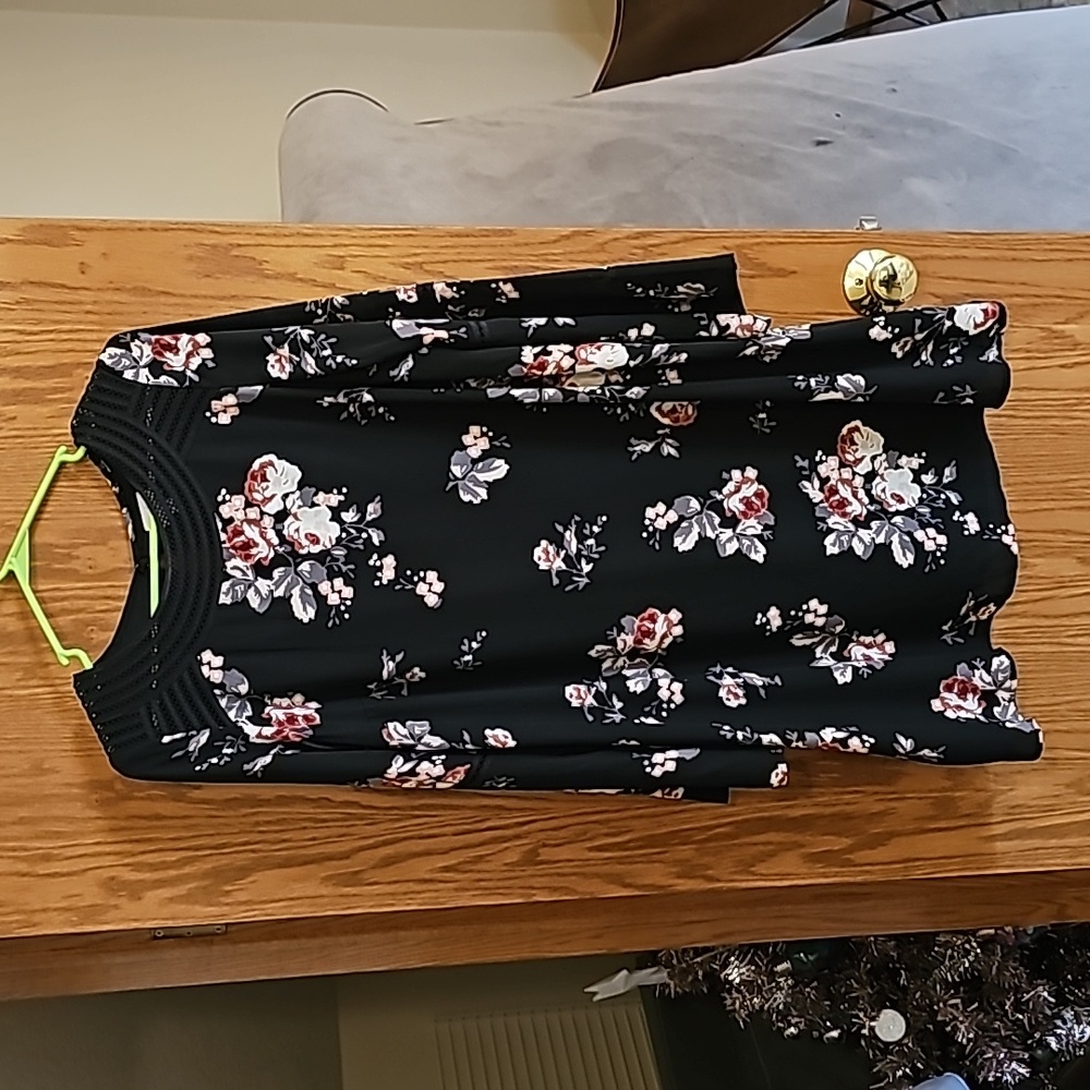 Isabel Maternity Black Floral Dress Medium